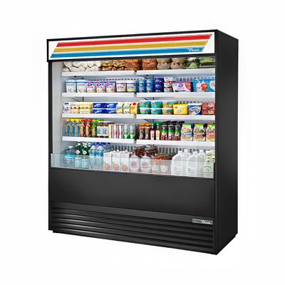 True TOAM-72-HC~TSL01 72" Vertical Open Air Cooler w/ (5) Levels, Black, 208-230v, 72" Wide, 8 Shelves | True Refrigeration