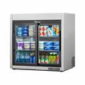 True TSD-09G-HC-LD 36" Countertop Refrigerator w/ Front Access - Sliding Doors, Stainless, 115v, Silver | True Refrigeration