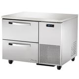 True TUC-44D-2-HC~SPEC3 Spec Series 44" W Undercounter Refrigerator w/ (1) Section & (2) Drawers, 115v, Silver | True Refrigeration