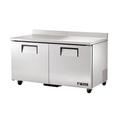 True TWT-60F-HC 60 1/2" W Worktop Freezer w/ (2) Sections & (2) Doors, 115v, 15.5 Cu. Ft, Silver | True Refrigeration