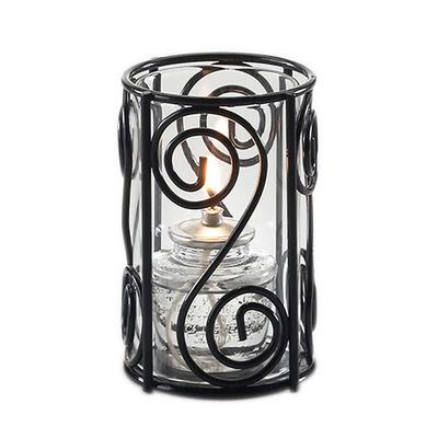 Sterno 85264 Swirl Candle Lamp Base, Gloss Black