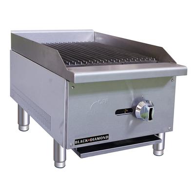 Black Diamond BDECTC-16 16" Gas Charbroiler w/ Cast Iron Grates, Natural Gas, Manual Controller, NG, Stainless Steel, Gas Type: NG