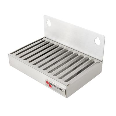 Micro Matic DP-6X4 Refrigerator Drip Tray Trough w/ Louvered Screen - 6"W x 4"D x 3"H, Stainless Steel