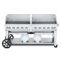 Crown Verity CV-CCB-72WGP 70" Mobile Gas Commercial Outdoor Grill w/ Gas Tank Support, Liquid Propane, 10 Burners, LP Gas, Stainless Steel, Gas Type: LP