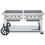 Crown Verity CV-RCB-60-SI-BULK Pro Series 58" Mobile Gas Commercial Outdoor Grill w/ Undershelf, Liquid Propane, 8 Burners, LP Gas, Stainless Steel, Gas Type: LP