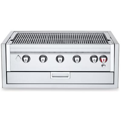 Crown Verity IBI36-GO NG 36" Built In Commercial Outdoor Charbroiler Grill Only w/ 5 Burners - Natural Gas, Stainless Steel, Gas Type: NG