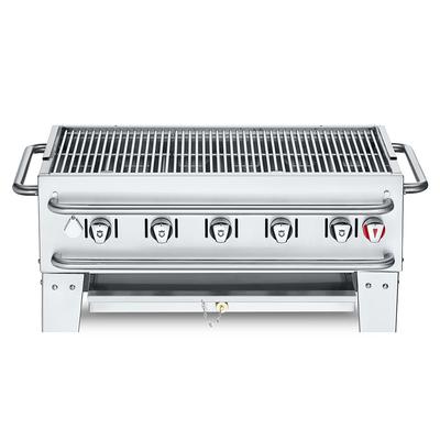 Crown Verity CV-PCB-36 28" Countertop Gas Commercial Outdoor Grill w/ Water Pan, Liquid Propane, Stainless Steel, Gas Type: LP