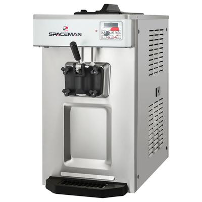 Spaceman 6236A-C Soft Serve Ice Cream Machine w/ 7 1/2 qt Flavor Hopper, 208-230v/1ph, Digital Controls, Silver