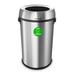 Alpine Industries ALP470-65L-CO 17 Gallon Commercial Trash Can - Stainless Steel, Round, Silver