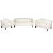 Flash Furniture 111-SET-WH-GG Hercules Imperial 3 Piece Reception Set - White LeatherSoft Upholstery, Cherry Wood Feet