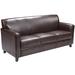 Flash Furniture BT-827-3-BN-GG 70" Reception Sofa w/ Brown LeatherSoft Upholstery - Black Wood Feet