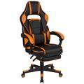 Flash Furniture CH-00288-OR-GG X40 Swivel Gaming Chair w/ Footrest - LeatherSoft Back & Seat, Black/Orange
