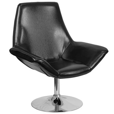 Flash Furniture CH-102242-BK-GG Swivel Reception Arm Chair - Black LeatherSoft Upholstery