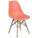 Flash Furniture FH-130-DPP-PE-GG Elon Accent Side Chair - Peach Plastic Seat, Wood Base