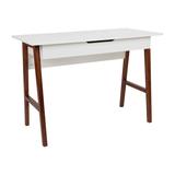 Flash Furniture GC-MBLK60-WH-WAL-GG Computer Desk w/ White Laminate Top & Rubberwood Frame - 42 1/8"W x 20"D x 29 1/2"H