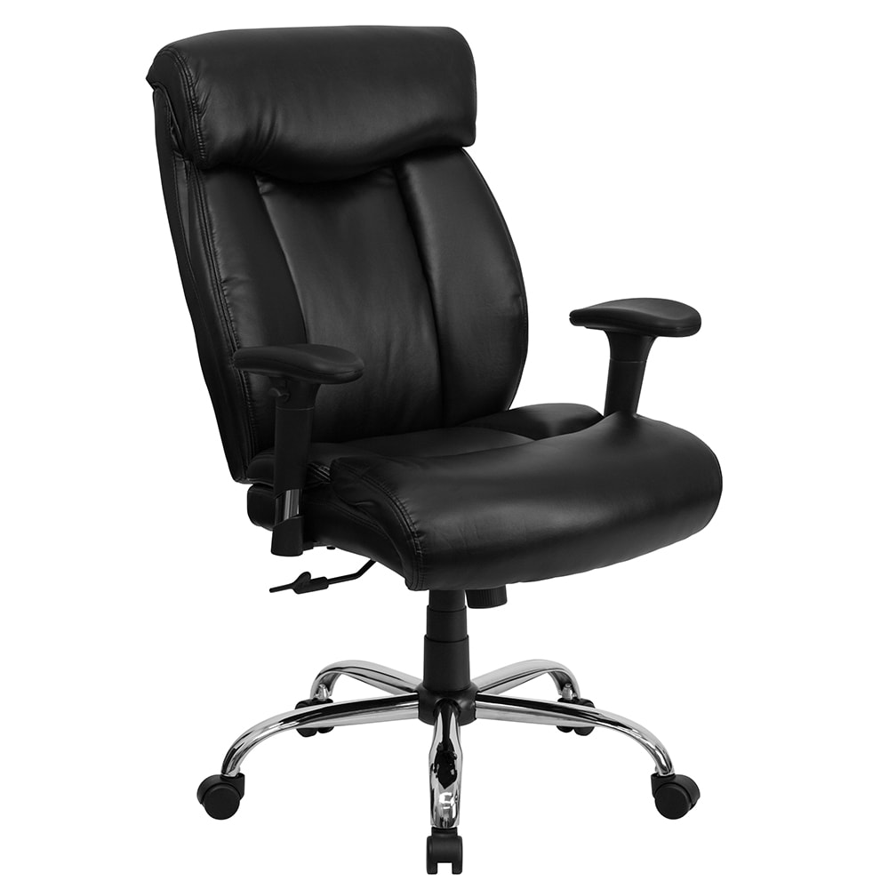 Flash Furniture GO-1235-BK-LEA-A-GG Swivel Big & Tall Office Chair w/ High Back - Black LeatherSoft Upholstery