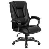 Flash Furniture GO-7194B-BK-GG Swivel Office Chair w/ High Back - Black LeatherSoft Upholstery