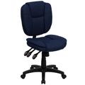 Flash Furniture GO-930F-NVY-GG Swivel Office Chair w/ Mid Back - Navy Blue Polyester Upholstery