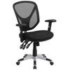 Flash Furniture GO-WY-89-GG Swivel Office Chair w/ Mid Back - Black Mesh Back & Seat