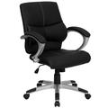Flash Furniture H-9637L-2-MID-GG Swivel Office Chair w/ Mid Back - Black LeatherSoft Upholstery