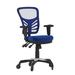 Flash Furniture HL-0001-BL-RLB-GG Swivel Office Chair w/ Mid Back & Roller Wheels - Blue Mesh Back & Seat