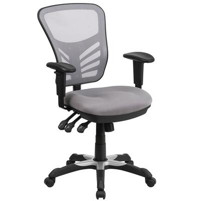 Flash Furniture HL-0001-GY-GG Swivel Office Chair w/ Mid Back - Gray Mesh Back & Seat