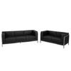 Flash Furniture ZB-IMAG-SET2-GG Hercules Imagination 2 Piece Sofa Set - Black LeatherSoft Upholstery, Stainless Steel Legs