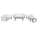 Flash Furniture ZB-LESLEY-8090-SET-WH-GG Hercules Lesley 3 Piece Reception Set - White LeatherSoft Upholstery, Stainless Steel Legs