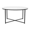 Flash Furniture NAN-JH-1787CT-BK-GG Coffee Table w/ White Wood Top & Matte Black Metal Legs - 35 1/2"W x 35 1/2"D x 19 1/4"H