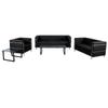 Flash Furniture ZB-REGAL-810-SET-BK-GG Hercules Regal 3 Piece Reception Set - Black LeatherSoft Upholstery, Stainless Steel Legs