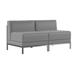 Flash Furniture ZB-IMAG-MIDCH-2-GY-GG 2 Piece Modular Lounge Chair Set - Gray LeatherSoft Upholstery, Stainless Legs