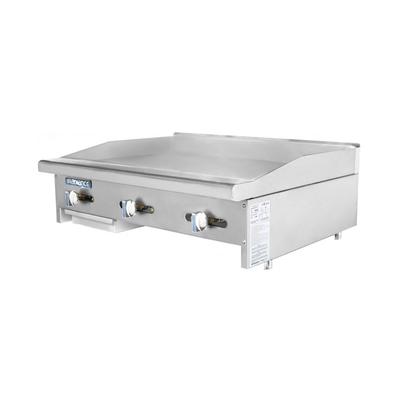 Turbo Air TAMG-36 36" Gas Commercial Griddle w/ Manual Controls - 3/4" Steel Plate, Convertible, Stainless Steel, Gas Type: Convertible