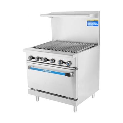 Turbo Air TAR-36RB 36" Commercial Gas Range w/ Full Charbroiler & Standard Oven, Natural Gas, Stainless Steel, Gas Type: NG