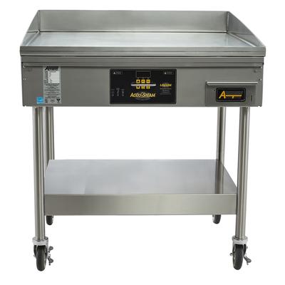 AccuTemp EGF2083B2450-S2 24" Electric Commercial Griddle w/ Mobile Stand - Thermostatic Controls - 3/16" Steel Plate, 208v/3ph, Stainless Steel