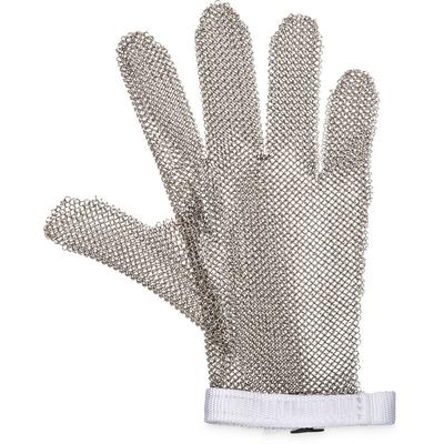 San Jamar MGA515S Small Cut Resistant Glove - Stainless Steel, White Wrist Band, Silver