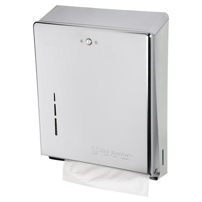 San Jamar T1900XC Wall Mount Paper Towel Dispenser for C Fold or Multifold - Steel, Matte Chrome, Silver