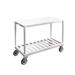 New Age 1415 2 Level Aluminum Utility Cart w/ 800 lb Capacity, Flat Ledges, Silver