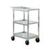 New Age 1440 27 3/4"L Bus Cart w/ (3) Levels, Shelves, Aluminum, Silver