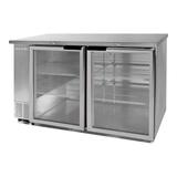 Beverage Air BB58HC-1-G-S 59" Bar Refrigerator - 2 Swinging Glass Doors, Stainless, 115v, Stainless Steel