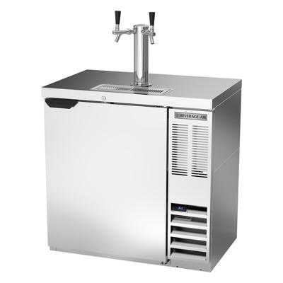 Beverage-Air DD36HC-1-S 36" Kegerator Commercial Beer Dispenser w/ 1/2 Keg Capacity - 1 Column, Stainless, 115v, Stainless Steel Exterior, Insulated Tower, Silver