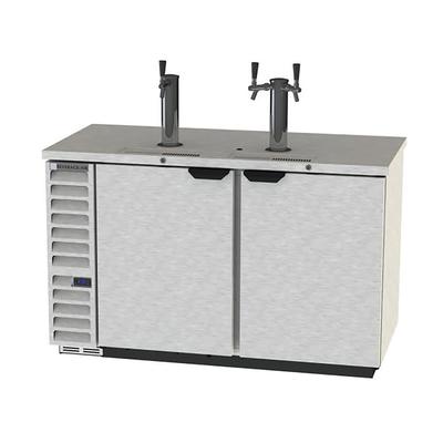 Beverage-Air DD58HC-1-C-S 59" Kegerator Commercial Beer Dispenser w/ 3 Keg Capacity - 3 Column, Stainless, 115v, 2 Column, Silver