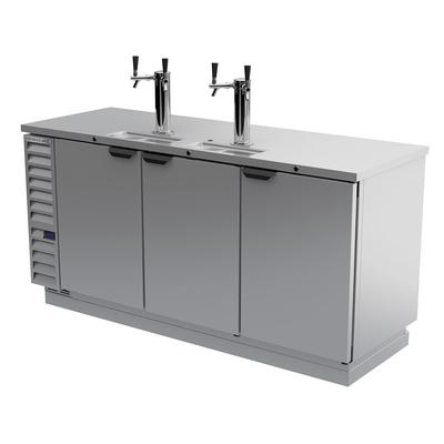 Beverage-Air DD78HC-1-S 79" Kegerator Commercial Beer Dispenser w/ (4) Keg Capacity - (2) Column, Stainless, 115v, 2 Column, Silver