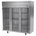 Beverage Air HFPS3HC-1G 78" 3 Section Reach In Freezer - (3) Glass Doors, 115v, Silver