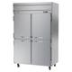 Beverage Air HR2HC-1HS 52" 2 Section Reach In Refrigerator, (4) Left/Right Hinge Solid Doors, 115v, Electronic Control, Silver