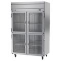 Beverage Air HRS2HC-1HG 52" 2 Section Reach In Refrigerator, (4) Left/Right Hinge Glass Doors, 115v, Stainless Steel