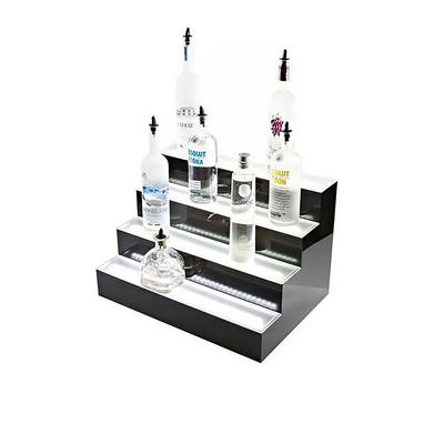 Beverage-Air LBD3-72L 3 Tier Liquor Display w/ LED Lighting - 54 Bottle Capacity, Acrylic, Black