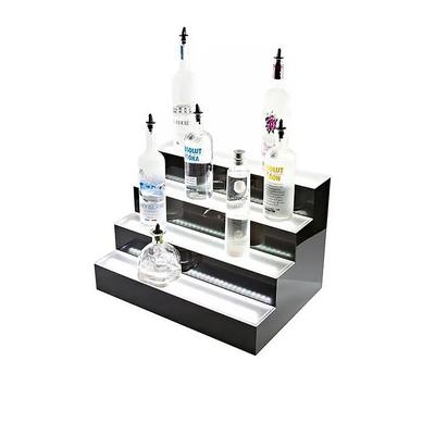 Beverage-Air LBD4-72L 4 Tier Liquor Display w/ LED Lighting - 72 Bottle Capacity, Acrylic, Black