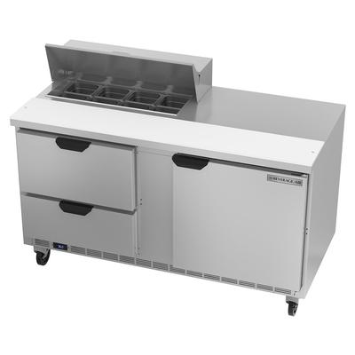 Beverage Air SPED60HC-08-2 60" Sandwich/Salad Prep Table w/ Refrigerated Base, 115v, Stainless Steel