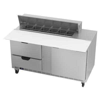 Beverage Air SPED60HC-12C-2 60" Sandwich/Salad Prep Table w/ Refrigerated Base, 115v, Stainless Steel