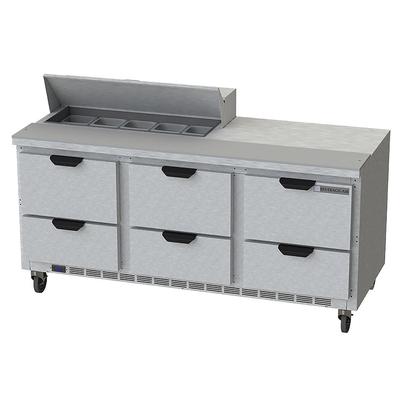 Beverage Air SPED72HC-10-6 72" Sandwich/Salad Prep Table w/ Refrigerated Base, 115v, Stainless Steel